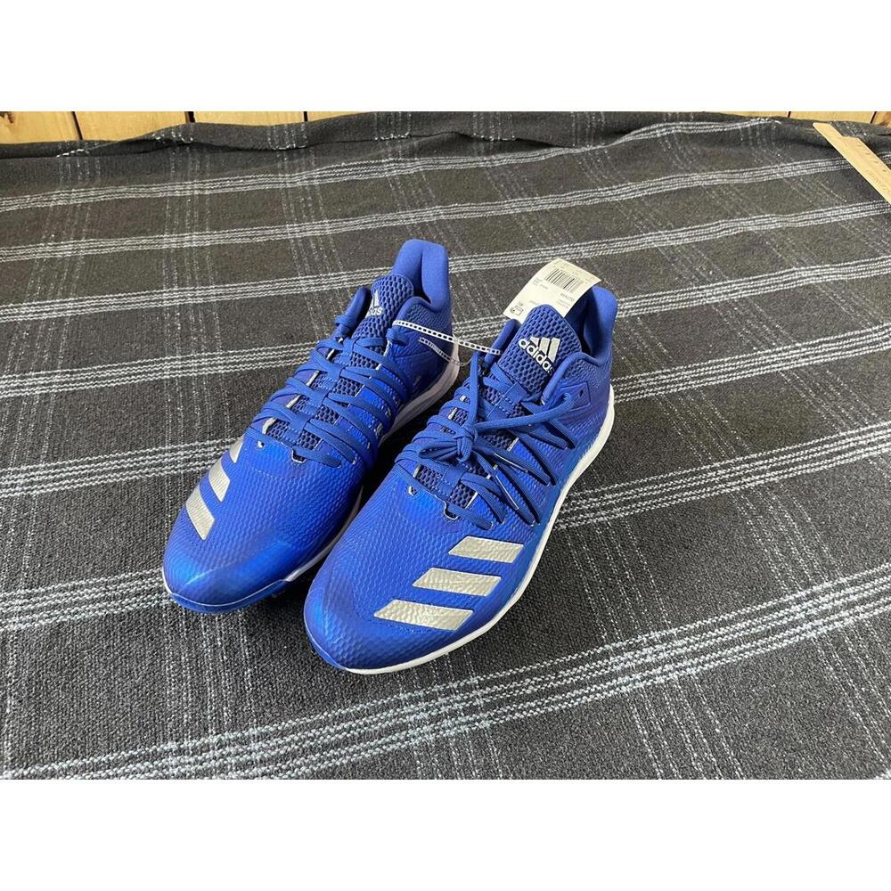 Adidas Afterburner 6 Speed Blue Silver Metal Baseball Cleats Men’s Sz 13 G27656